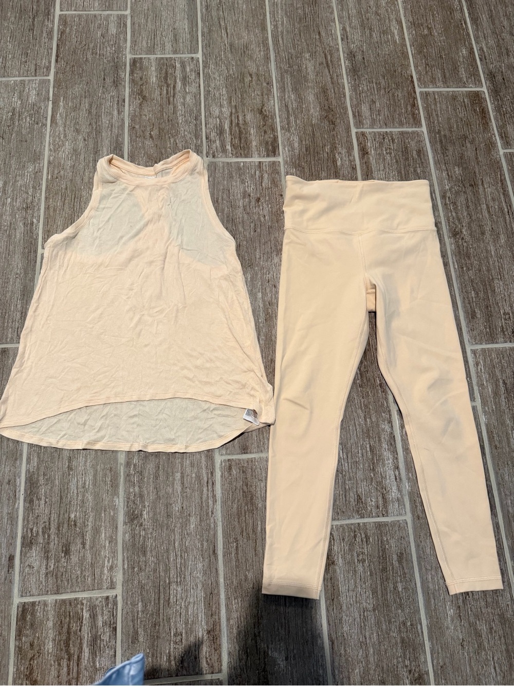 athleta ultra high rise elation 7/8 tight and racerback top outfit set